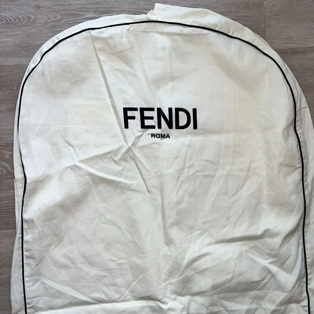 Fendi White Garment Dust Bag Storage Travel Cotton 26